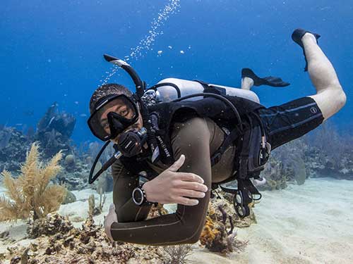 diver with manta