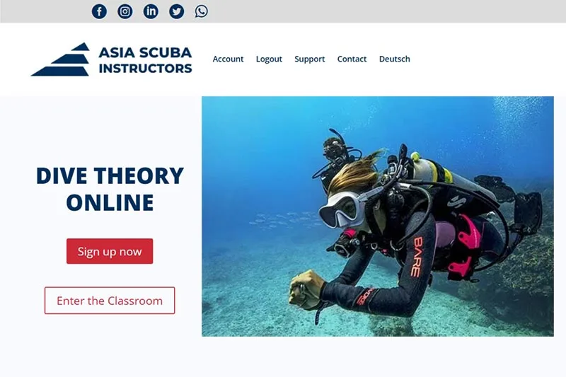 PADI IDC online classroom