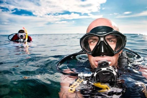 diver at the surface diver at the surface